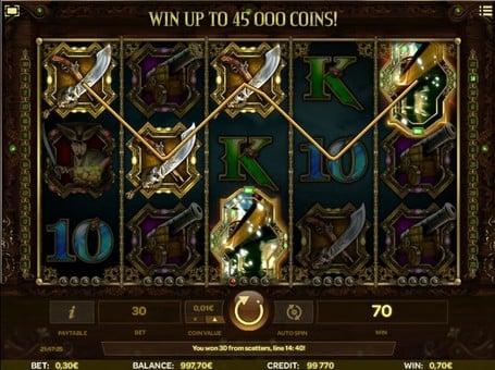 Выигрышная комбинация символов в автомате Skull of Legends