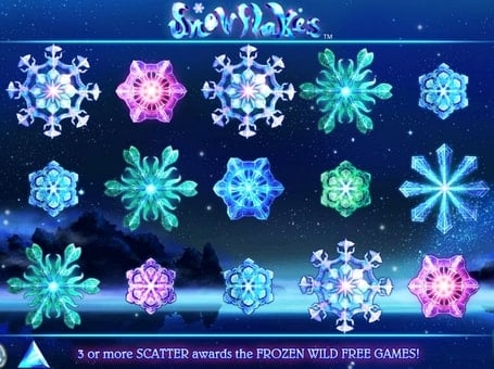 Выигрышная комбинация в автомате Snowflakes