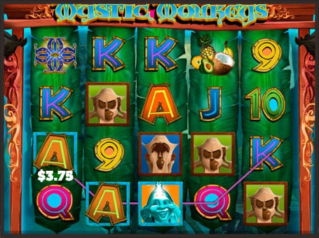 Выигрышная комбинация на автомате Mystic Monkeys
